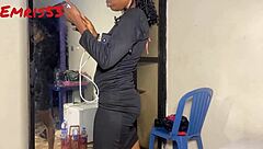 Hey, watch this petite Lagos teen twerk for that huge cock