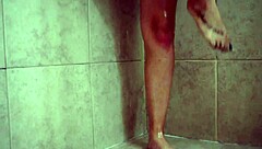 pee fest featuring latina model in steamy shower webcam erotic display