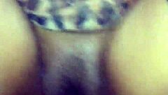 Ebony amateur gets pussy drilled with dildo in hidden fantasy