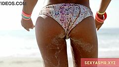 beach hottie binaural in bikini catches every eye around