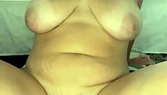 Huge squirt orgasm from middle-eastern milf riding thick dildo! 💦