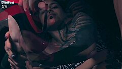 She Gags on Sexy Goddess Feet in Pantyhose Fetish Lick Session