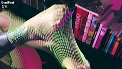 She Gags on Sexy Goddess Feet in Pantyhose Fetish Lick Session