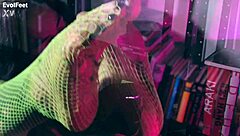 She Gags on Sexy Goddess Feet in Pantyhose Fetish Lick Session