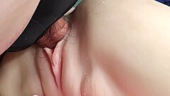 I’m So Excited to Penetrate Her Shaved Pussy with Double Toys in Close-Up Action!