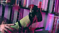 She Gags on Sexy Goddess Feet in Pantyhose Fetish Lick Session