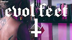 She Gags on Sexy Goddess Feet in Pantyhose Fetish Lick Session