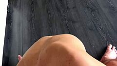 Amateur gives sloppy pov handjob during raw interview session. Hairless cock gets worked hard.