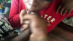 hey, check out this ebony babe sucking a big black cock and getting cum