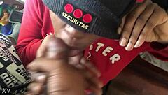 hey, check out this ebony babe sucking a big black cock and getting cum