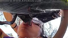 backstage pov blowjob turns into deepthroat surprise for horny cameraman