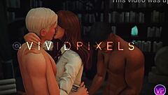 Hermione's Double Penetration Threesome with Harry Potter in The Sims 4