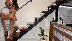 Neighbor’s Wife Loves My Cream and Hard Doggystyle on Stairs