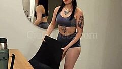 the ebony woman with big ass and saggy tits seduces the monster cock for a hard fuck, gagging and ball licking