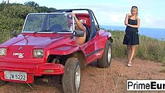 tarra handles a white and black cock at once in a steamy european threesome session.