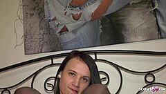 hey, this 18-year-old german neighbor chick gives old dude nylon footjob and bj pov!