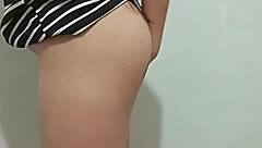 Asian stepdaughter teases with fingering while stepdad watches in shock