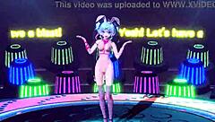 Hatsune Miku's big tits bounce in her revealing bunny costume – or is it nude?