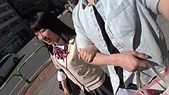 japanese babe gives steamy blowjob and takes facial in full action