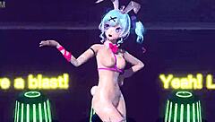 Hatsune Miku's big tits bounce in her revealing bunny costume – or is it nude?