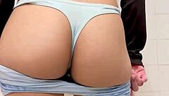 amiga dances seductively in tight leggings at wild bedroom party