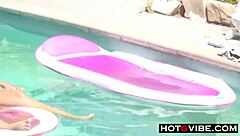 Stepsister Caught in the Pool Ends Up Getting Fucked Hard