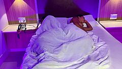 Latina chats with her boyfriend's roommate in the dorm