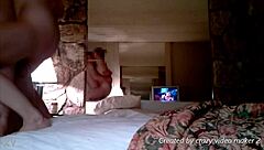 A hot blonde amateur shares her story in a casual setting with friends