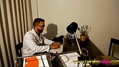 Blonde LATINA nurse RIDING hard in COWGIRL position, SEXY and intense fucking action.