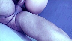 Blonde teen girlfriend rides cowgirl. Amateur friend participates in the session.