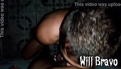 grindr cruising leads to brazilian interracial creampie with big black cock