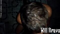 grindr cruising leads to brazilian interracial creampie with big black cock