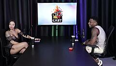 they were measuring the hot brunette's butt size in a swingers group with will mastro in sheer red lingerie