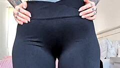 Milf Sheer Leggings Show Off Huge Ass In Stunning Close-Up.