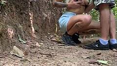 fucking my hot colombian girlfriend by a public river, so wild! 🌊