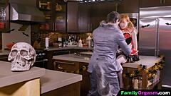 FamilyOrgasm - Step Dad and Stepdaughter Tricked Stepmom Last Halloween