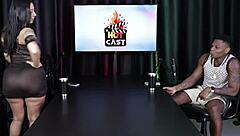 they were measuring the hot brunette's butt size in a swingers group with will mastro in sheer red lingerie