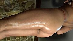 the beautiful oiled butt and legs of xattlalust in red and dark blue panties excite me.