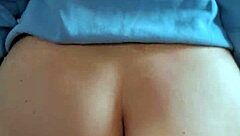 this amateur college girl bends over to flaunt her tight ass. doggystyle action shows off her huge curves.