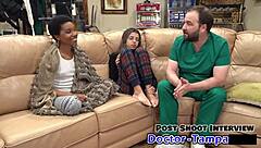 Aria Nicole moans intensely during foley catheter insertion in missionary.