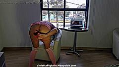 a prostitute waits in a tlalpan hotel, opening her ass for a client