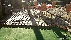 Blonde teen ripped her clothes in public barcelona trip, getting fucked outdoors by amateurs