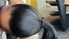 Doggystyled BBC model orally pleasured