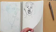 In my sketchbook, I quickly drew a doggy-style pose highlighting foot details with a Parker ballpoint pen.