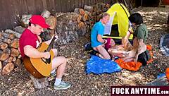 How do three boys just take turns with her on this camping trip?