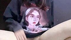 feeling the intense pleasure of solo play leading to a powerful squirt backstage