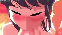 Komi San's Tempting Blowjob With Big Tits And Monster Cock