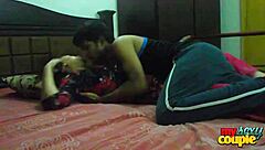 this indian housewife gets licked and fucked on bed