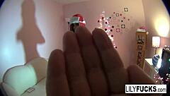 christmas moments with sexy lily in a solo fun session