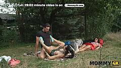 I love watching mommy4k mature brunette valentina sierra rubbing her huge tits on that long italian cock outdoors
